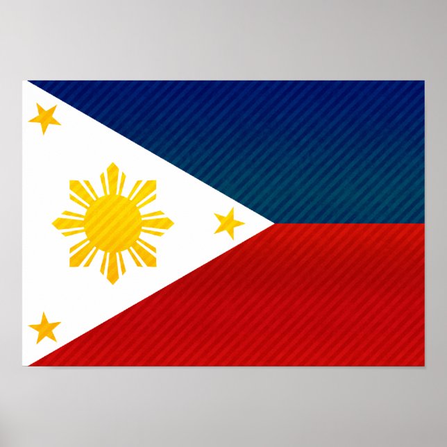 Modern Stripped Filipino flagga Poster (Framsidan)
