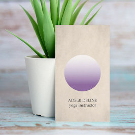 Modern Struktur Beige Lila Circle Yoga Instructor Visitkort