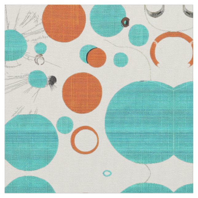 Modern struktur i bollar i mitten av århundradet tyg (Närbild)