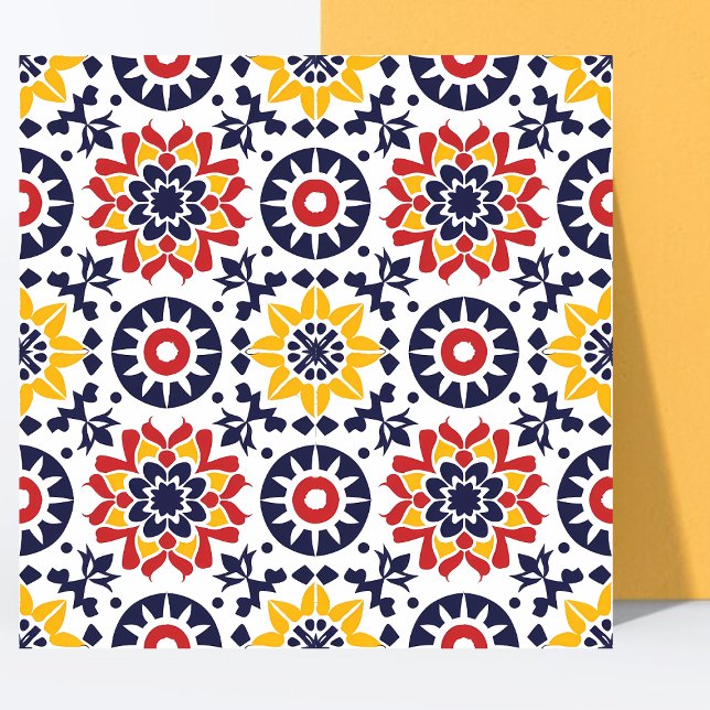 Modern Struktur mexikanska papel Picado Colorful Kakelplatta (Skapare uppladdad)