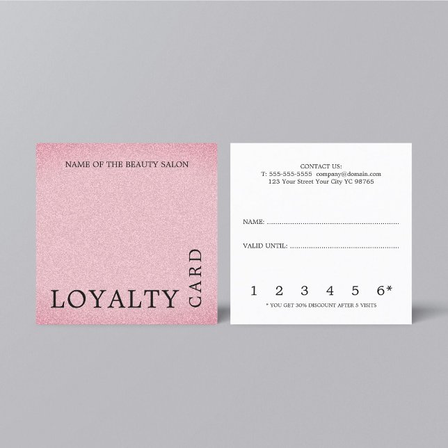 Modern Struktur Rosa Beauty Loyalty Card Lojalitetskort (Skapare uppladdad)