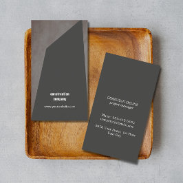 Modern Struktur Stone Mörk Grått Construction Visitkort