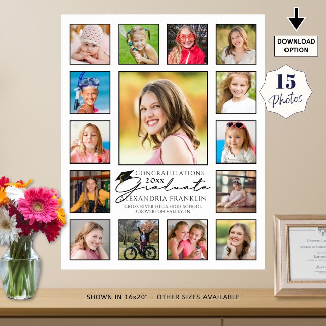 Modern Student 15-fotokollage i skript Poster (Skapare uppladdad)