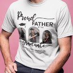 Modern Student | 3 Arched Photo Collage T-Shirt<br><div class="desc">Fira din student med dessa moderna,  armade 3 fotostolta far-skjortor. Med en vit bakgrund,  ett skript med texten "PROUD FAR OF THE STUDENT",  ditt favoritfoto från studenten i form av bågar och personlig med namn,  din skola/college namn och klassen 20XX. Utformningen kan enkelt överföras till vilken zazzelprodukt som helst.</div>