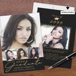 Modern Student 5-fotoskript, svart Guld Meddelande