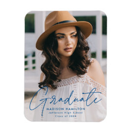 Modern Student Blue Script Photo Studenten Magnet
