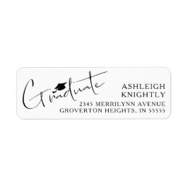 Modern Student Cap Anpassningsbar Färg Returadress Etikett