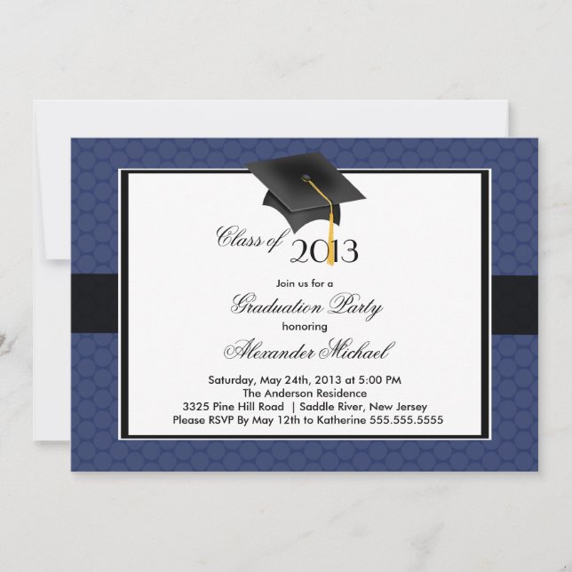 Modern Student Cap & Tassel-Studentfest Inbjudningar (Framsida)