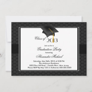 Modern Student Cap & Tassel-Studentfest Inbjudningar