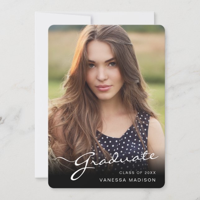 Modern Student Elegant-skript | Trendig Photo Meddelande (Framsida)