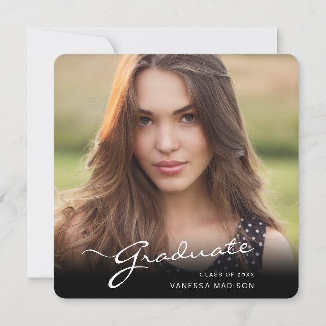 Modern Student Elegant-skript | Trendig Photo Meddelande (Framsida)