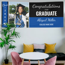 Modern Student-foto med svart och blå Grattis