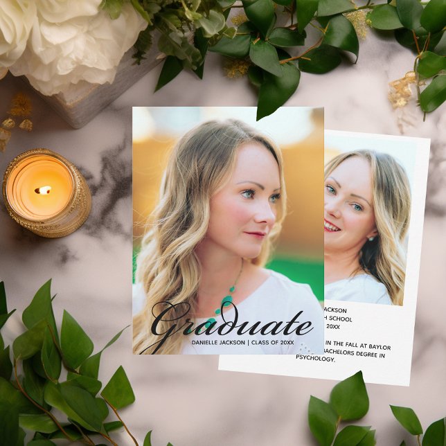 Modern Student-fotoenkel svart skriptövertäckning Meddelande (Skapare uppladdad)