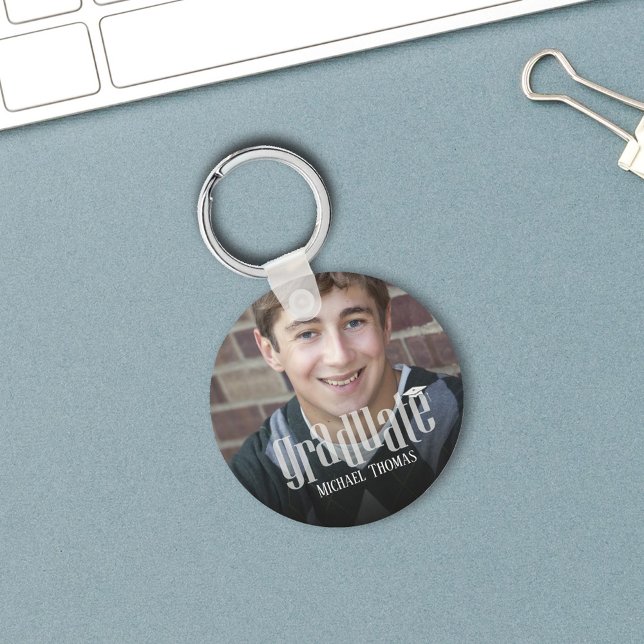 Modern Student-fotoinnehavarmall Nyckelring (Graduation photo keychain)