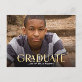 Modern Student Guld Overlay Photo Studenten Vykort