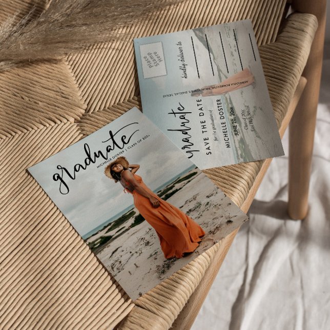 Modern Student Handskriftlig | Avslappnad foto Meddelande Vykort (Skapare uppladdad)