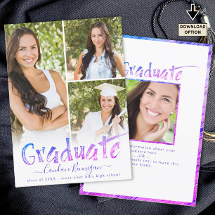 Modern Student Lila Rosa Photo Collage Meddelande