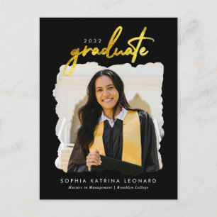 Modern Student-penselskript Guld Photo Studenten Meddelande Vykort