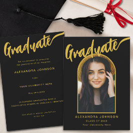 Modern Student Photo Arch Black och Guld Meddelande