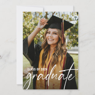 Modern Student Photo Bachelor of Science Inbjudningar