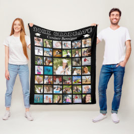 Modern Student Photo Collage Black Fleecefilt