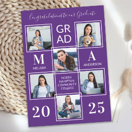 Modern Student Photo Collage Lila Studenten Meddelande