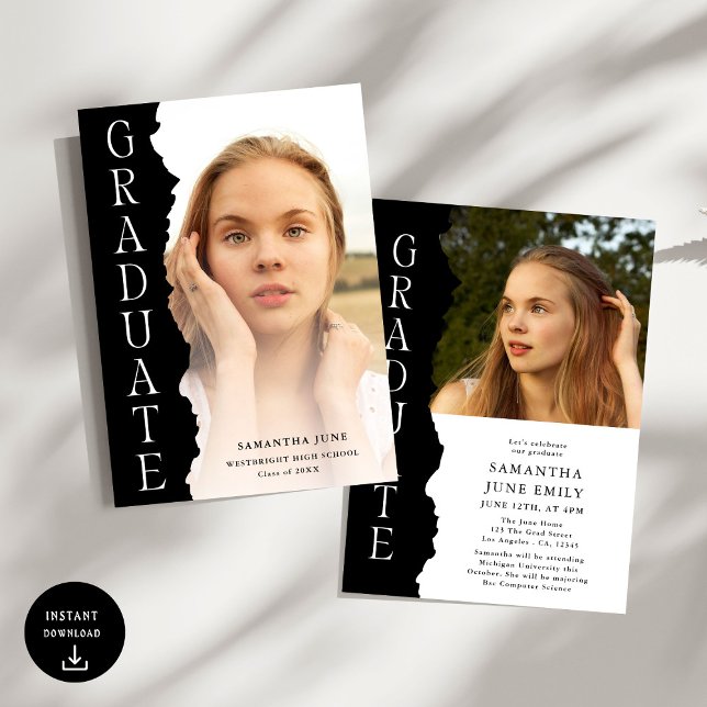 Modern Student Photo Magazine Studentfest Inbjudningar (Skapare uppladdad)