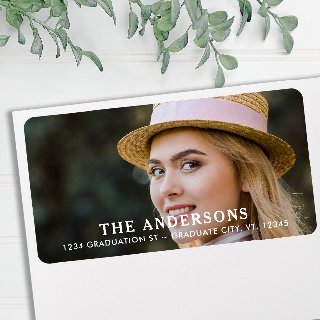 Modern Student Photo Personlig Returadress Adressetikett (Skapare uppladdad)