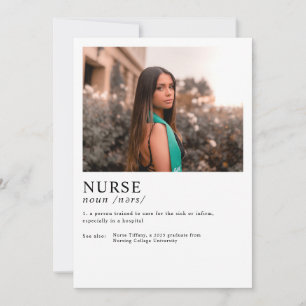 Modern Student Photo RN Nurse Studentfest Inbjudningar