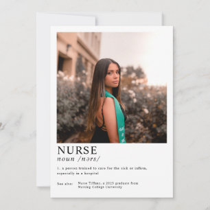 Modern Student Photo RN Nurse Studentfest Inbjudningar