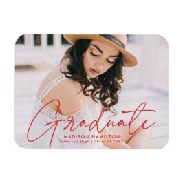 Modern Student Red Script Photo Studenten Magnet