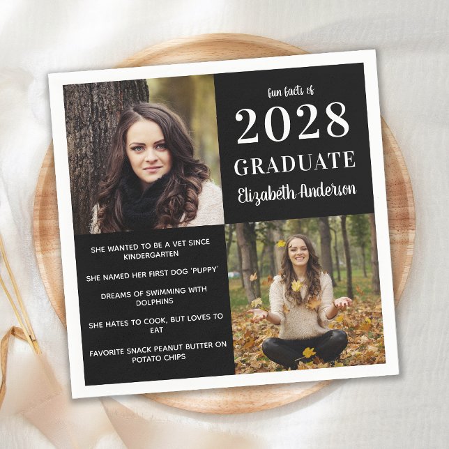 Modern Student Roligt Facts Studenten 2 Photo Pappersservett (Skapare uppladdad)