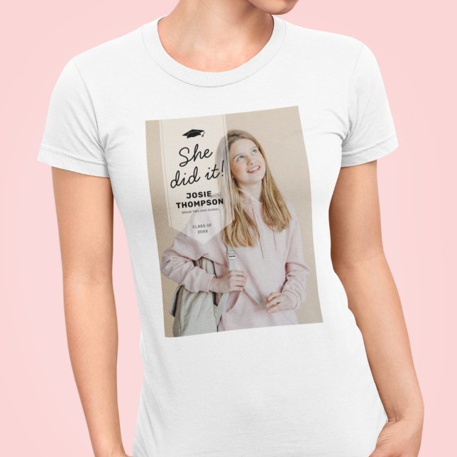Modern Student Sash Photo Studenten T Shirt (Skapare uppladdad)