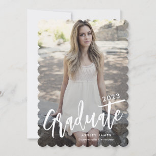 Modern Student Script 2 Photo Studenten Card Inbjudningar