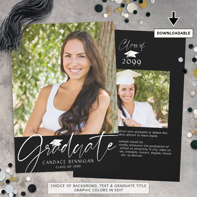 Modern Student Script 2 Photos Black White Meddelande (Skapare uppladdad)