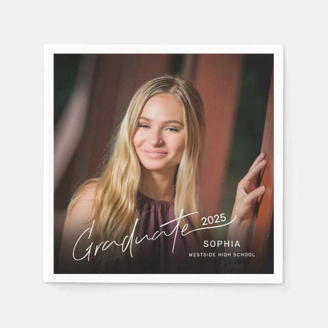 Modern Student-skriptfoto med minimal Elegant Pappersservett (Framsidan)