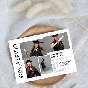 Modern Student snyggt Photo Collage Studenten Inbjudningar