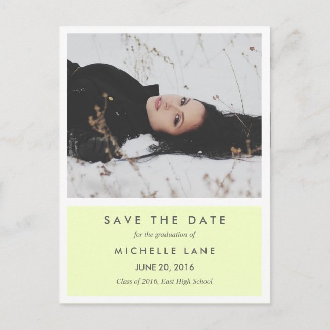 Modern Student Spara Gulten Date Photo Meddelande Vykort (Framsida)