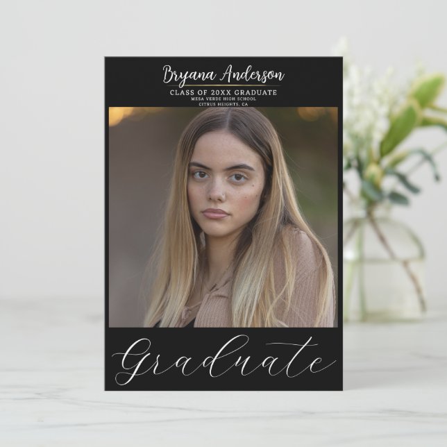 Modern Student Trendig Photo Studenten Inbjudningar (Stående Fram)