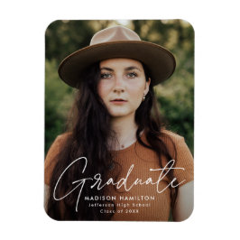 Modern Student White Script Photo Studenten Magnet