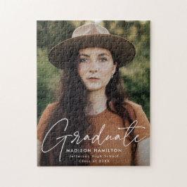 Modern Student White Script Photo Studenten Pussel