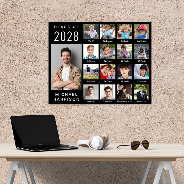 Modern Studenten 17 fotokollage Black Poster (Skapare uppladdad)