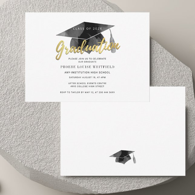 Modern Studenten 2025, minimalistiskt Grad Party Inbjudningar (Modern Graduation 2025 Minimalist Grad Party Invitation)