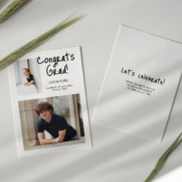 Modern Studenten 2 foton då och nu Inbjudningar
