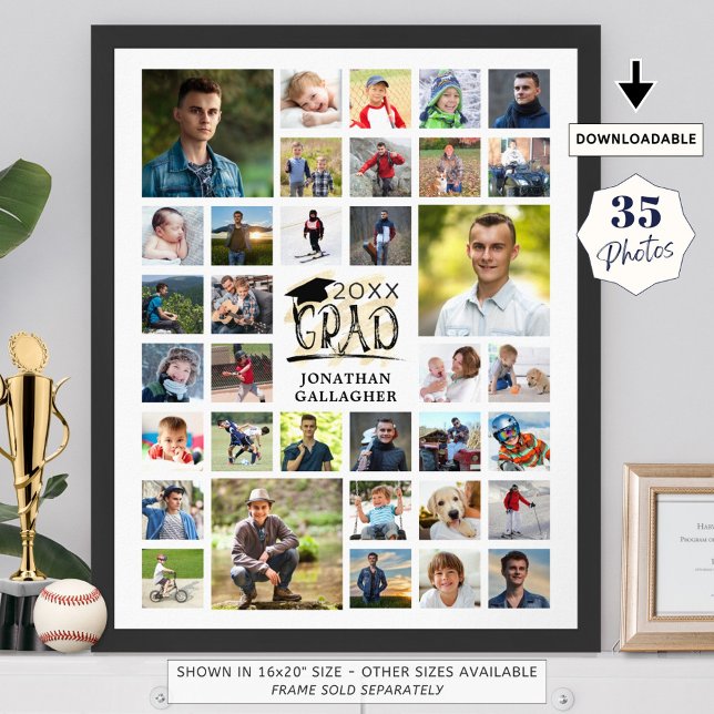 Modern Studenten 35 Fotokollage GRAD Party Poster (Skapare uppladdad)