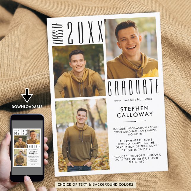 Modern Studenten 3-foto med minimalistisk typograf Meddelande (Skapare uppladdad)