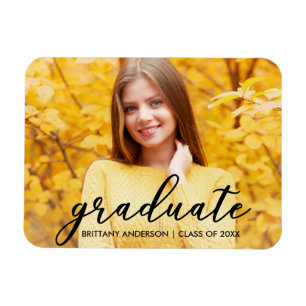Modern Studenten-anteckningsfoto B i skript Magnet