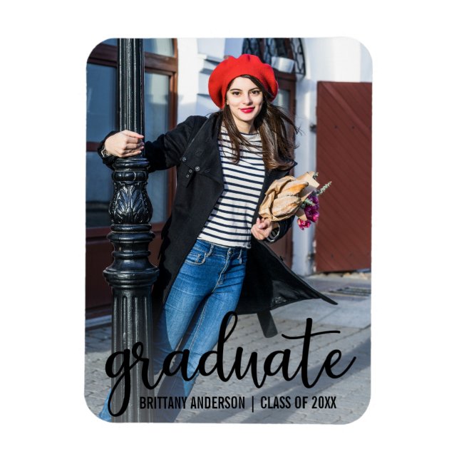 Modern Studenten-anteckningsfoto för skript Magnet (Vertikal)