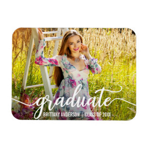 Modern Studenten-anteckningsfoto i skript Magnet