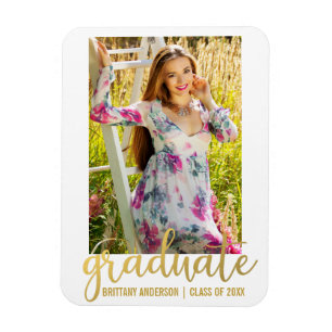 Modern Studenten-aviseringsfoto Guld W Magnet